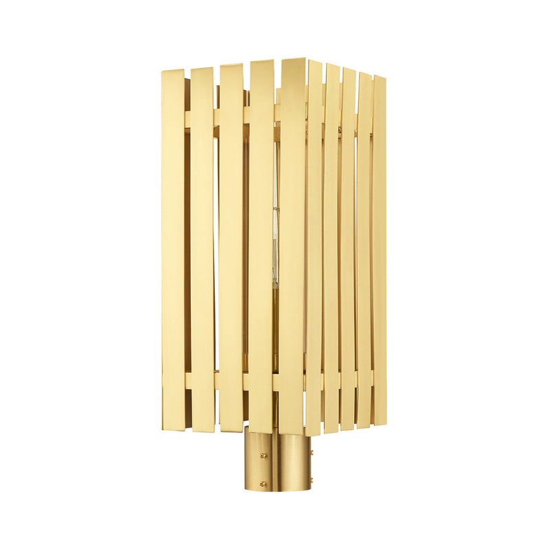 Livex Lighting 20756-12 One Light Outdoor Post Top Lantern, Satin Brass