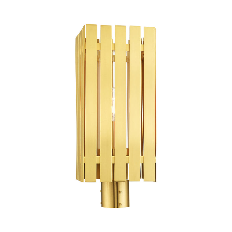 Livex Lighting 20756-12 One Light Outdoor Post Top Lantern, Satin Brass