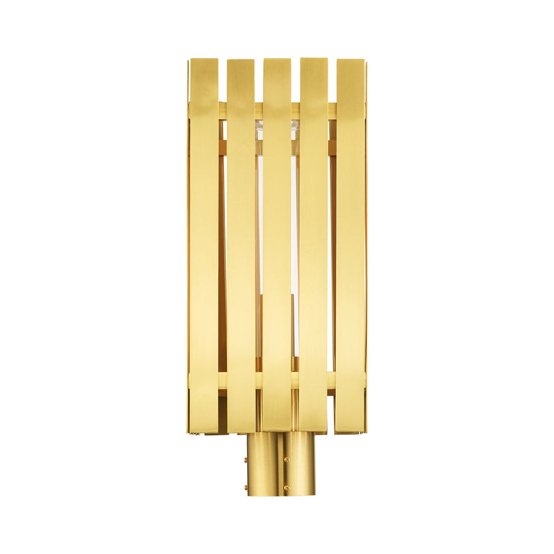 Livex Lighting 20756-12 One Light Outdoor Post Top Lantern, Satin Brass