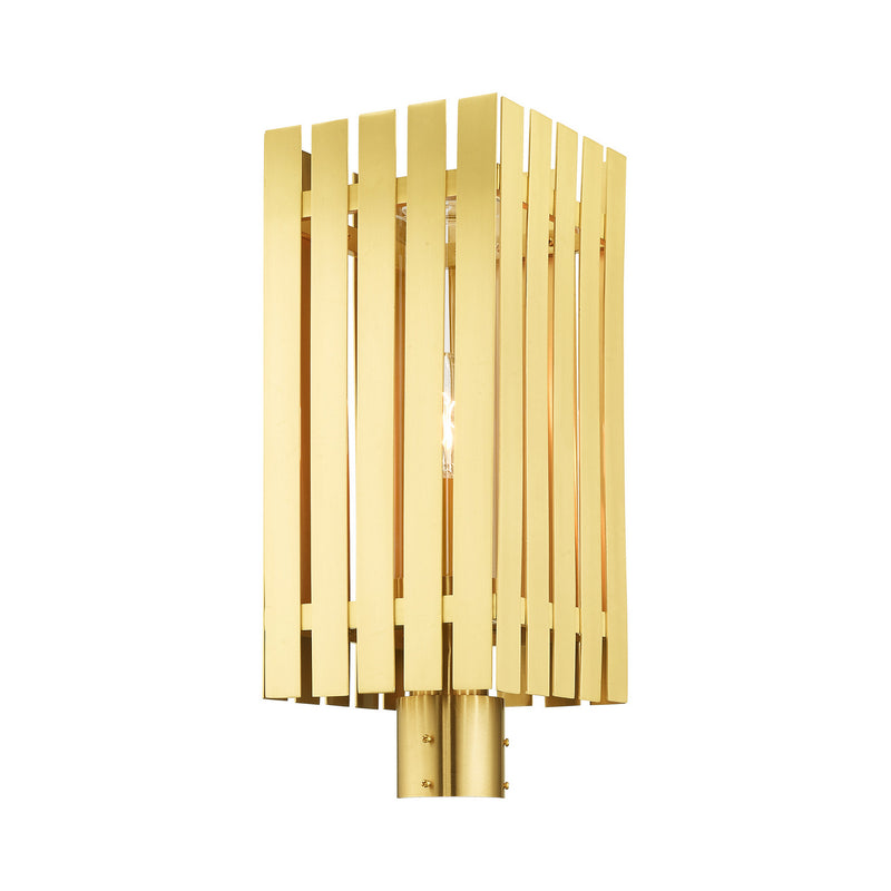 Livex Lighting 20756-12 One Light Outdoor Post Top Lantern, Satin Brass