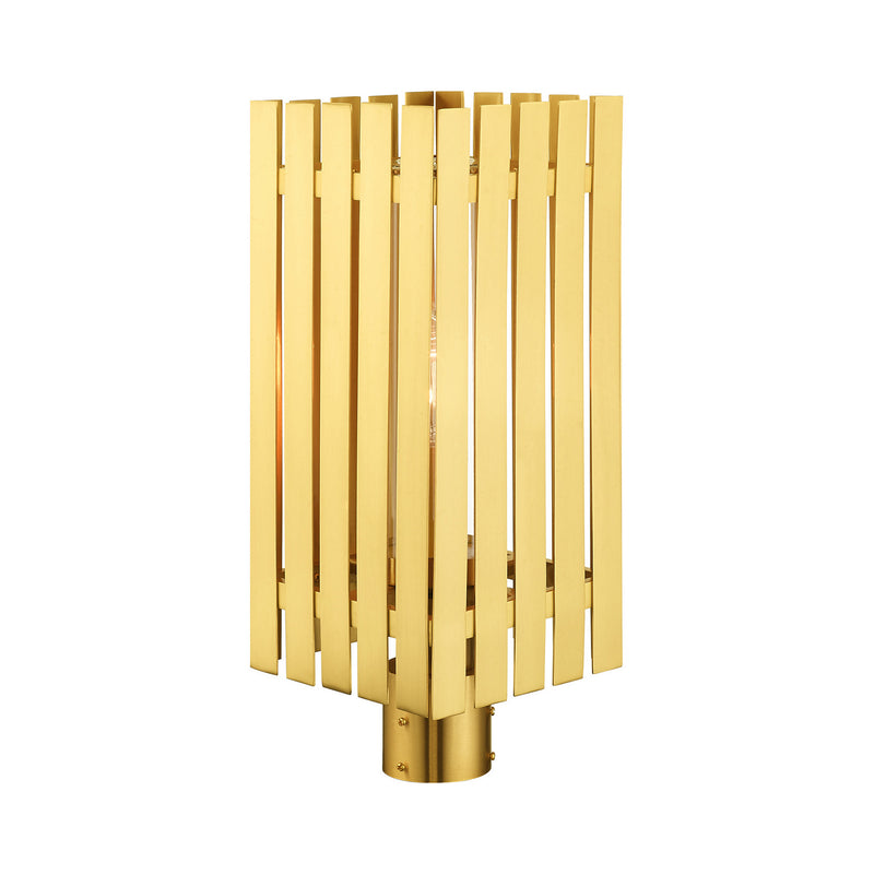 Livex Lighting 20756-12 One Light Outdoor Post Top Lantern, Satin Brass