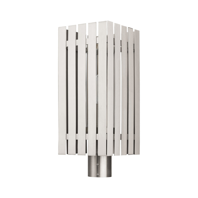Livex Lighting 20756-91 One Light Outdoor Post Top Lantern, Brushed Nickel