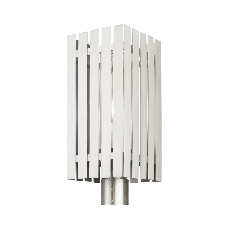 Livex Lighting 20756-91 One Light Outdoor Post Top Lantern, Brushed Nickel