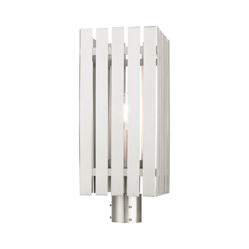 Livex Lighting 20756-91 One Light Outdoor Post Top Lantern, Brushed Nickel