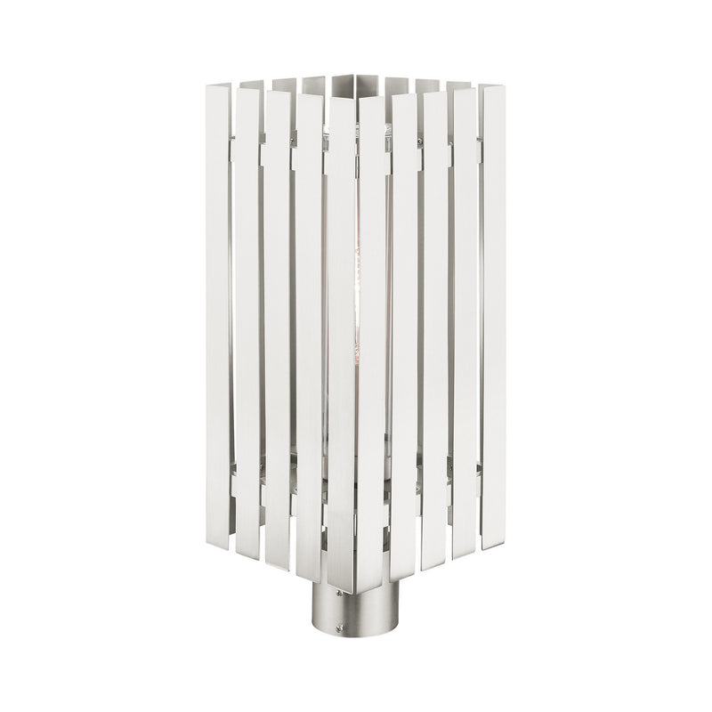 Livex Lighting 20756-91 One Light Outdoor Post Top Lantern, Brushed Nickel