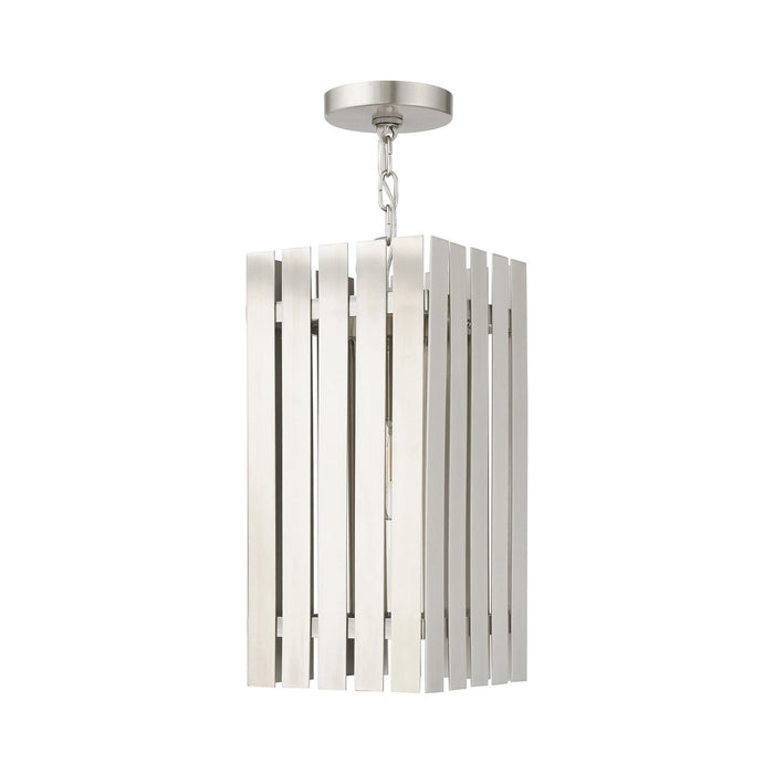 Livex Lighting 20757-91 One Light Outdoor Pendant, Brushed Nickel