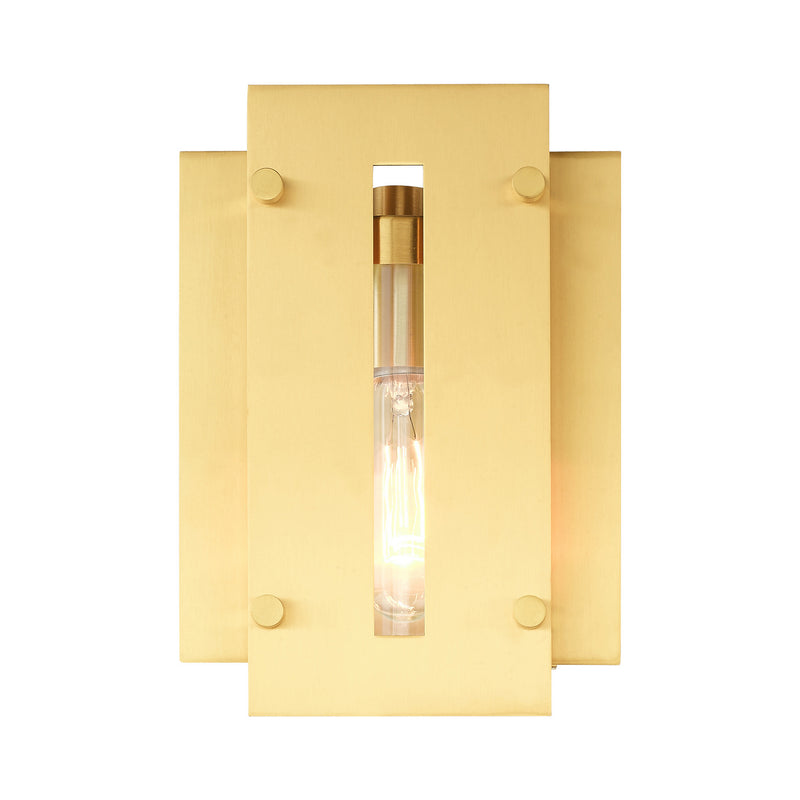 Livex Lighting 21771-12 One Light Outdoor Wall Lantern, Satin Brass