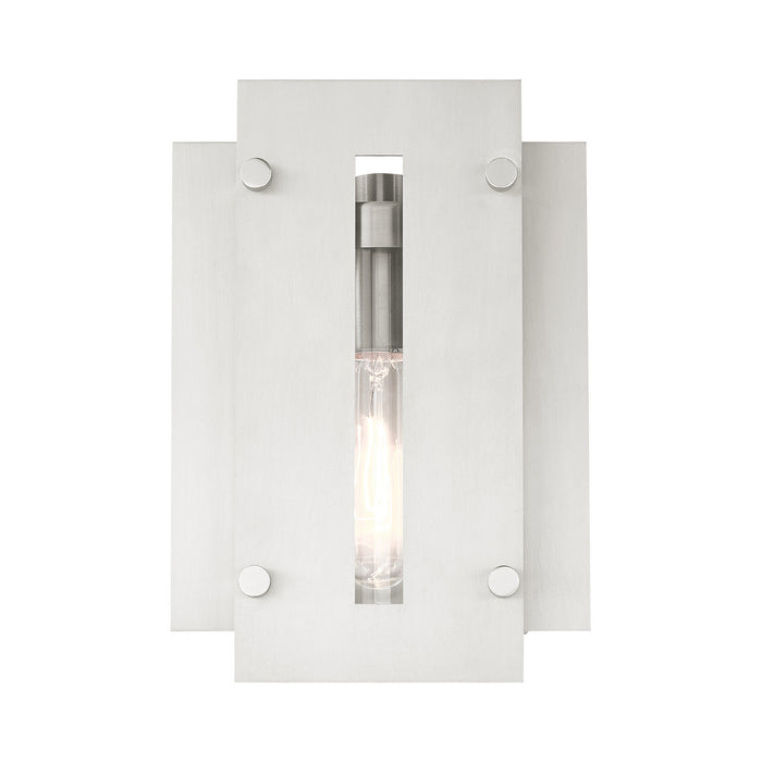 Livex Lighting 21771-91 One Light Outdoor Wall Lantern, Brushed Nickel