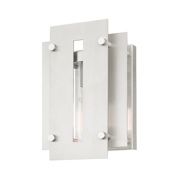 Livex Lighting 21771-91 One Light Outdoor Wall Lantern, Brushed Nickel