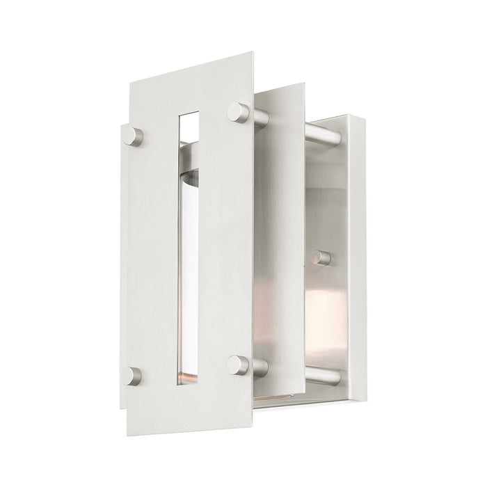 Livex Lighting 21771-91 One Light Outdoor Wall Lantern, Brushed Nickel