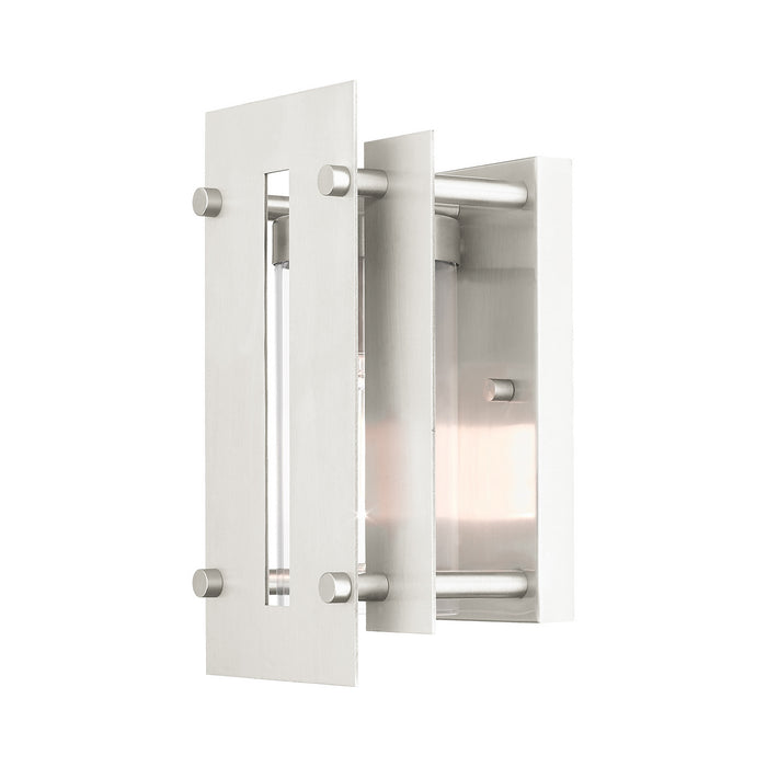 Livex Lighting 21771-91 One Light Outdoor Wall Lantern, Brushed Nickel