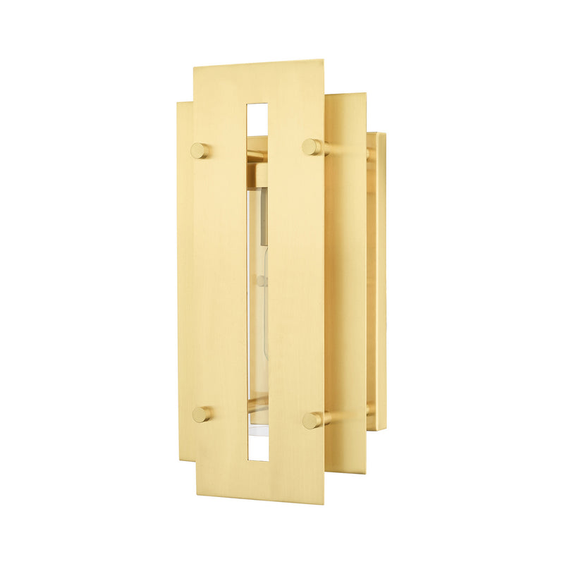 Livex Lighting 21772-12 One Light Outdoor Wall Lantern, Satin Brass