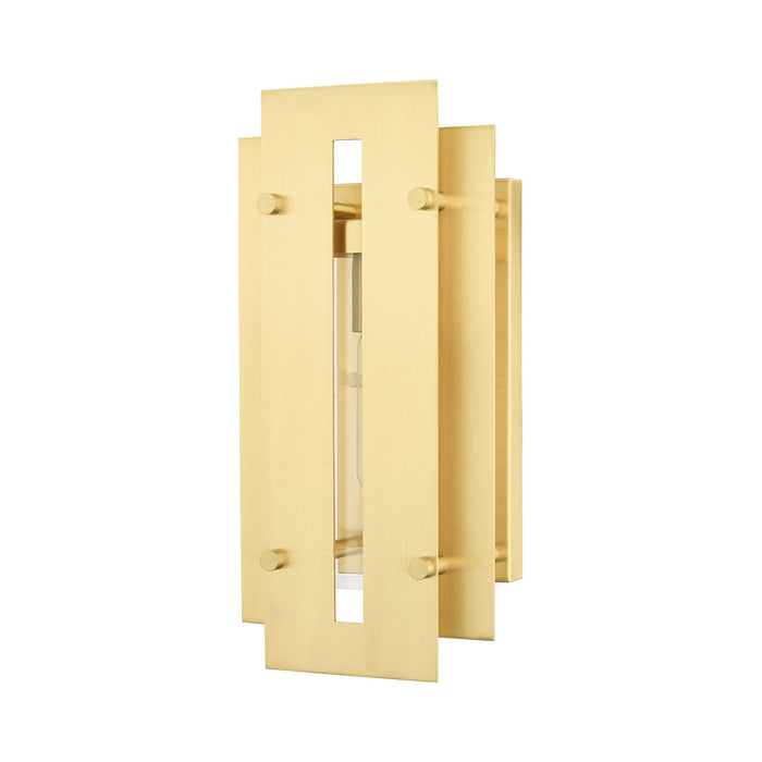 Livex Lighting 21772-12 One Light Outdoor Wall Lantern, Satin Brass