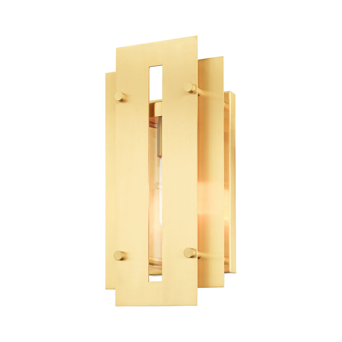 Livex Lighting 21772-12 One Light Outdoor Wall Lantern, Satin Brass