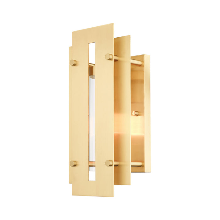 Livex Lighting 21772-12 One Light Outdoor Wall Lantern, Satin Brass