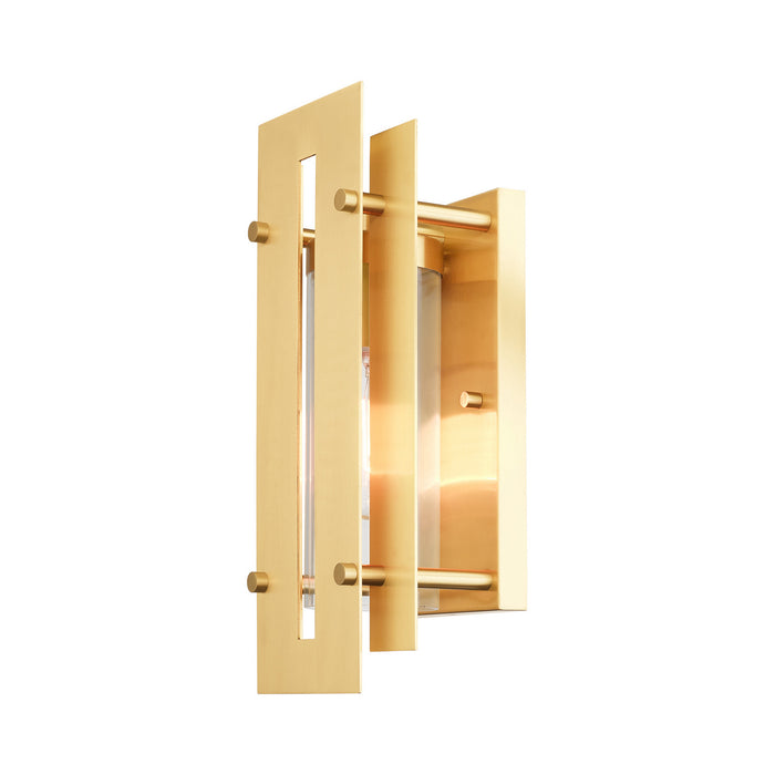 Livex Lighting 21772-12 One Light Outdoor Wall Lantern, Satin Brass