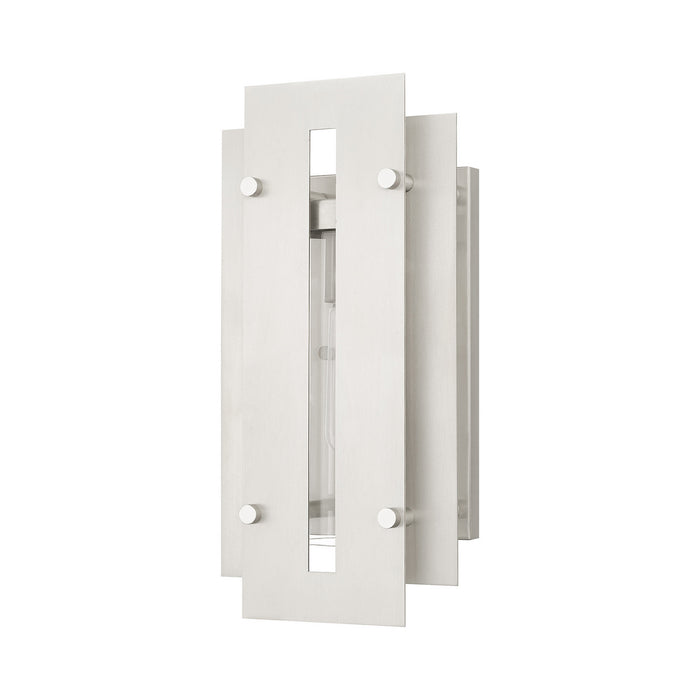 Livex Lighting 21772-91 One Light Outdoor Wall Lantern, Brushed Nickels