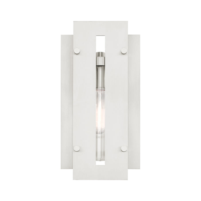 Livex Lighting 21772-91 One Light Outdoor Wall Lantern, Brushed Nickels