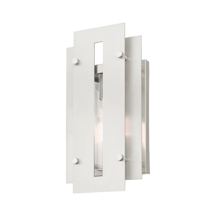 Livex Lighting 21772-91 One Light Outdoor Wall Lantern, Brushed Nickels