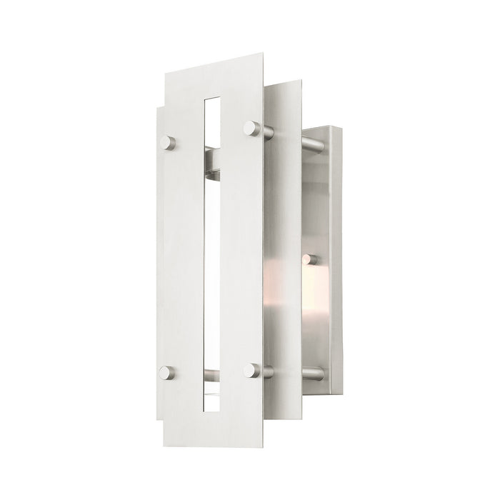 Livex Lighting 21772-91 One Light Outdoor Wall Lantern, Brushed Nickels