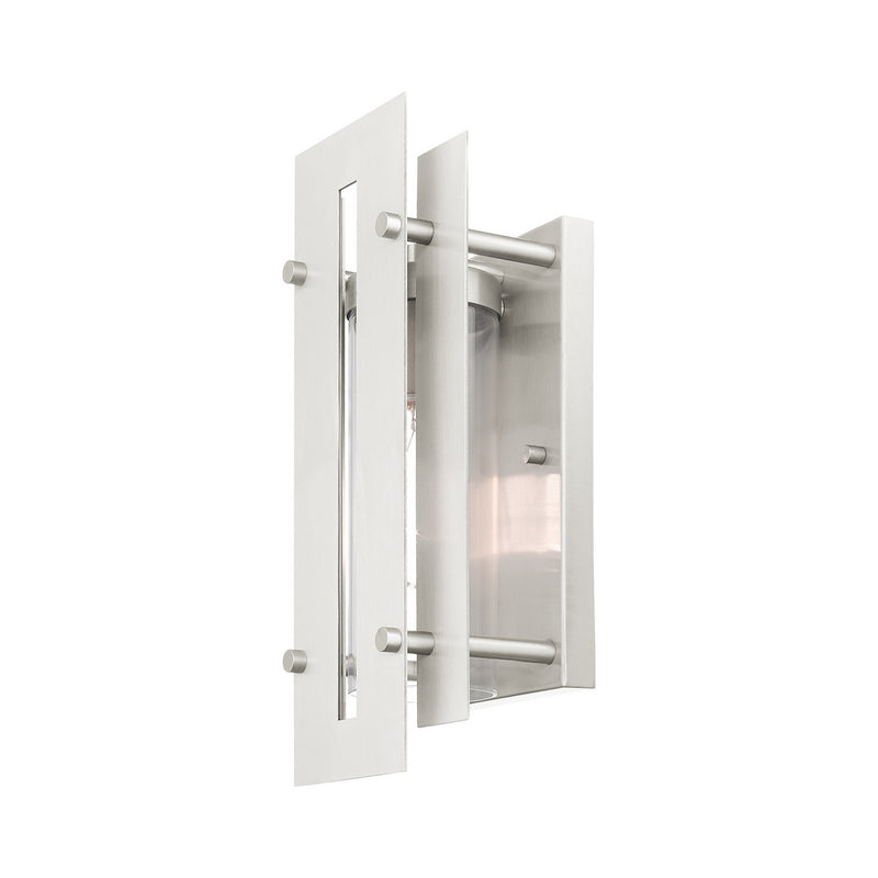 Livex Lighting 21772-91 One Light Outdoor Wall Lantern, Brushed Nickels