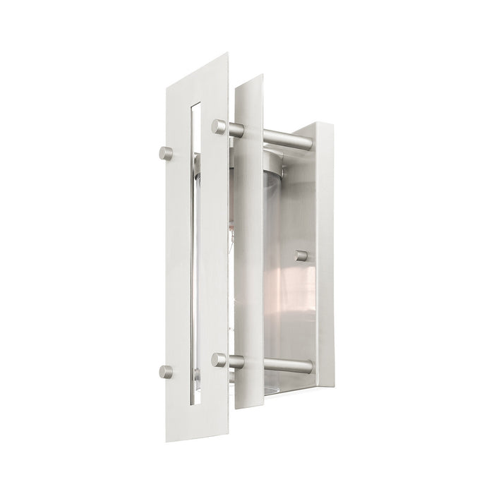 Livex Lighting 21772-91 One Light Outdoor Wall Lantern, Brushed Nickels