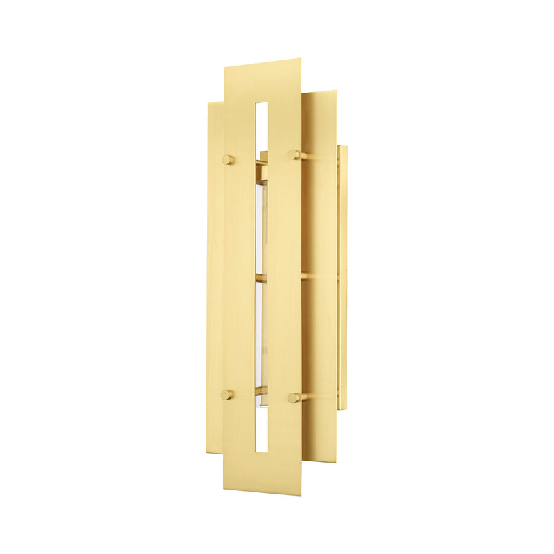 Livex Lighting 21773-12 One Light Outdoor Wall Lantern, Satin Brass