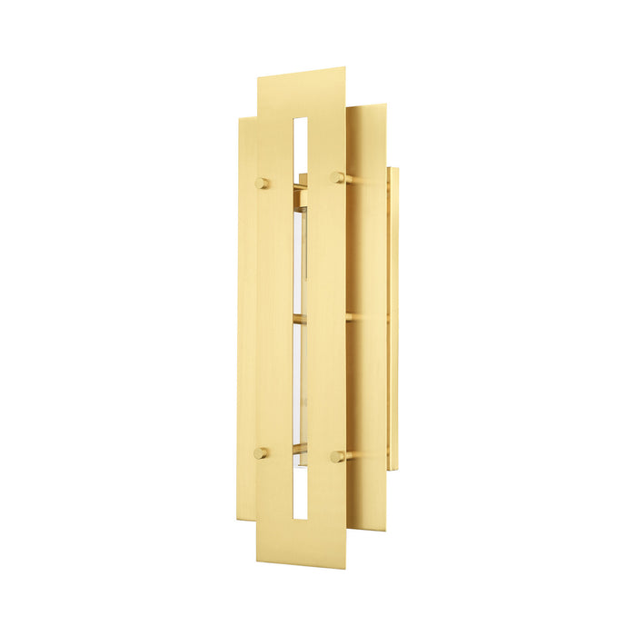 Livex Lighting 21773-12 One Light Outdoor Wall Lantern, Satin Brass