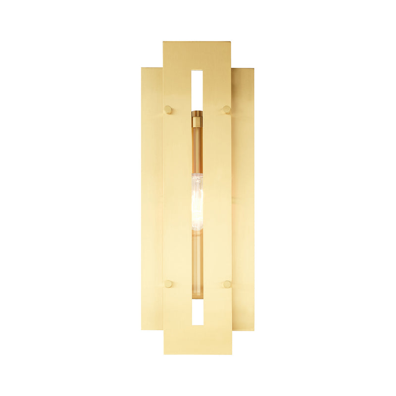 Livex Lighting 21773-12 One Light Outdoor Wall Lantern, Satin Brass