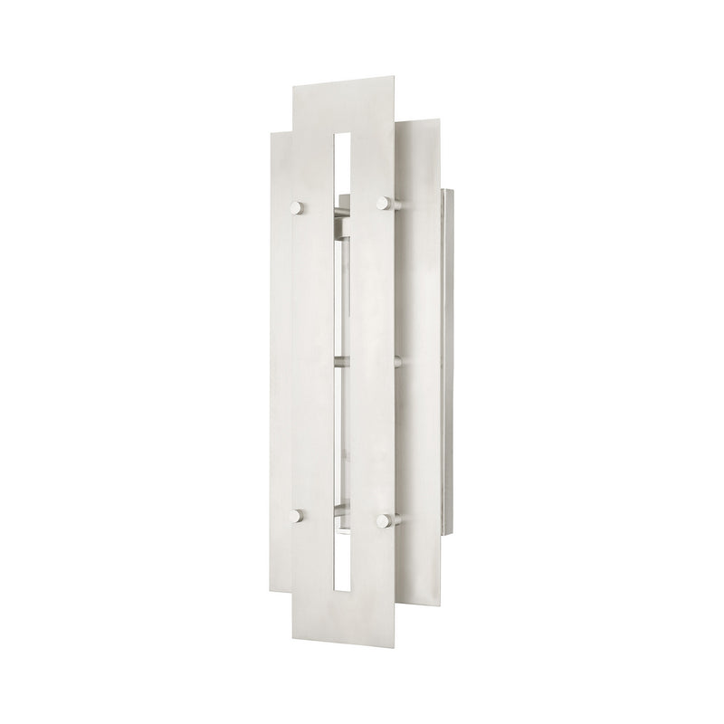 Livex Lighting 21773-91 One Light Outdoor Wall Lantern, Brushed Nickel