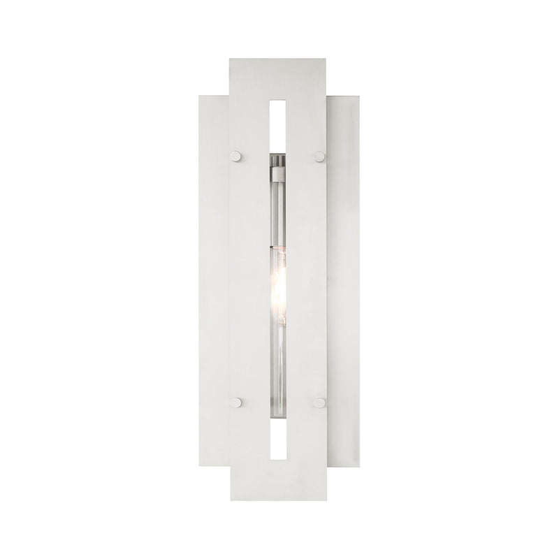 Livex Lighting 21773-91 One Light Outdoor Wall Lantern, Brushed Nickel