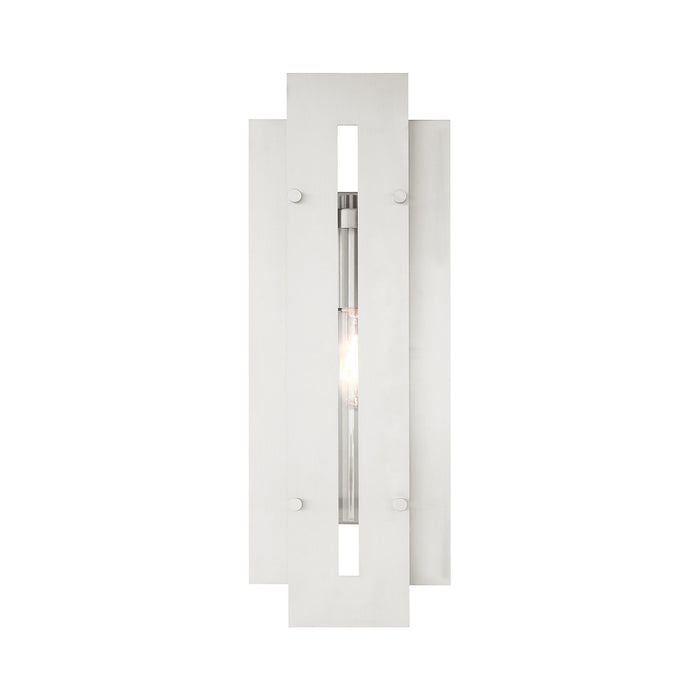 Livex Lighting 21773-91 One Light Outdoor Wall Lantern, Brushed Nickel
