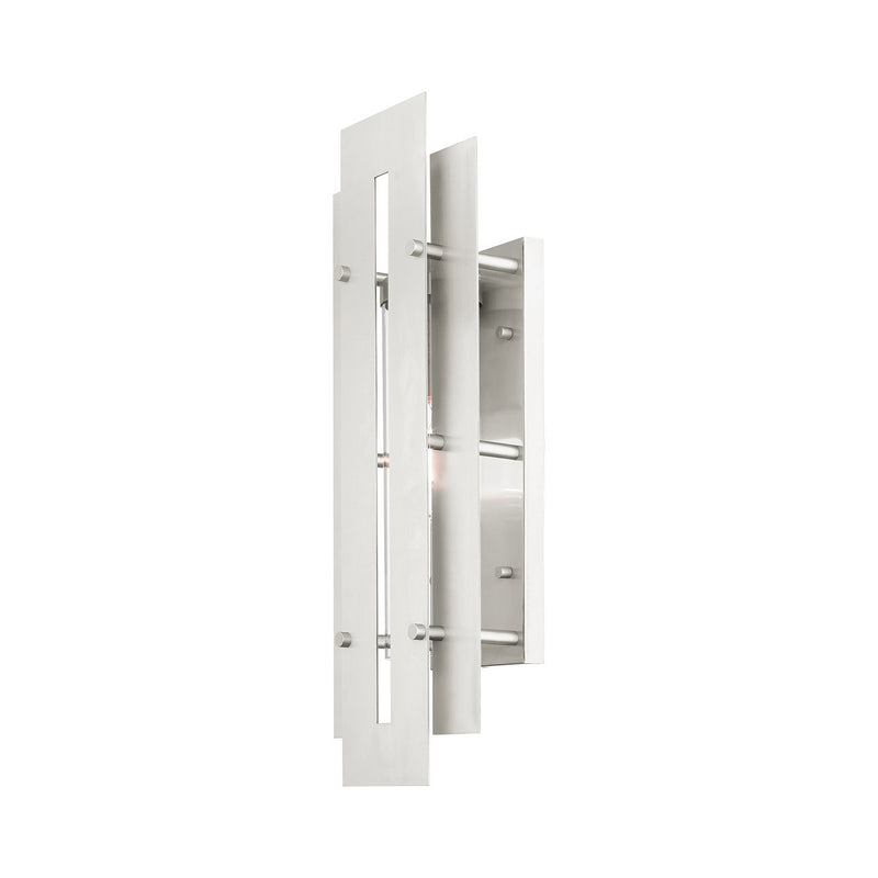 Livex Lighting 21773-91 One Light Outdoor Wall Lantern, Brushed Nickel