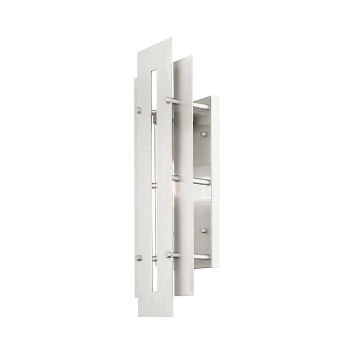 Livex Lighting 21773-91 One Light Outdoor Wall Lantern, Brushed Nickel