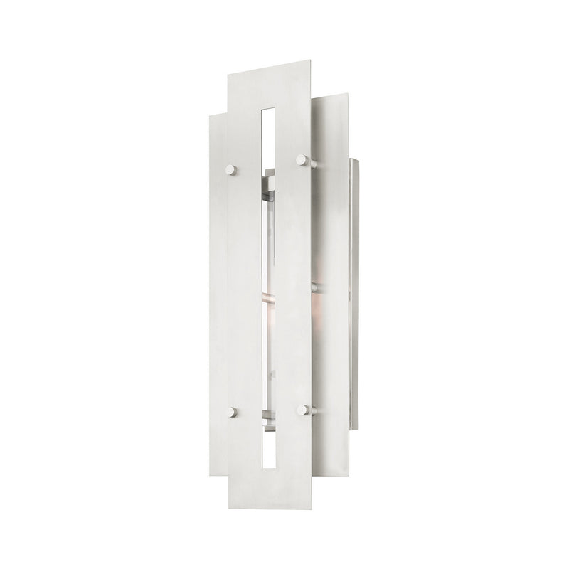 Livex Lighting 21773-91 One Light Outdoor Wall Lantern, Brushed Nickel