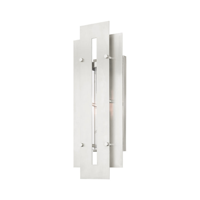 Livex Lighting 21773-91 One Light Outdoor Wall Lantern, Brushed Nickel