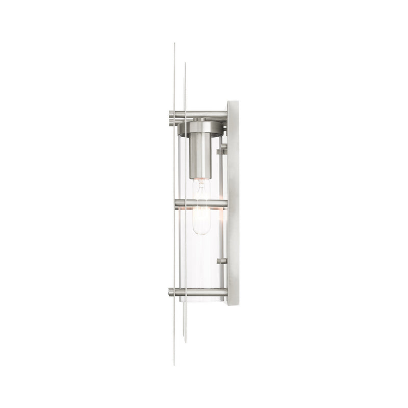 Livex Lighting 21773-91 One Light Outdoor Wall Lantern, Brushed Nickel