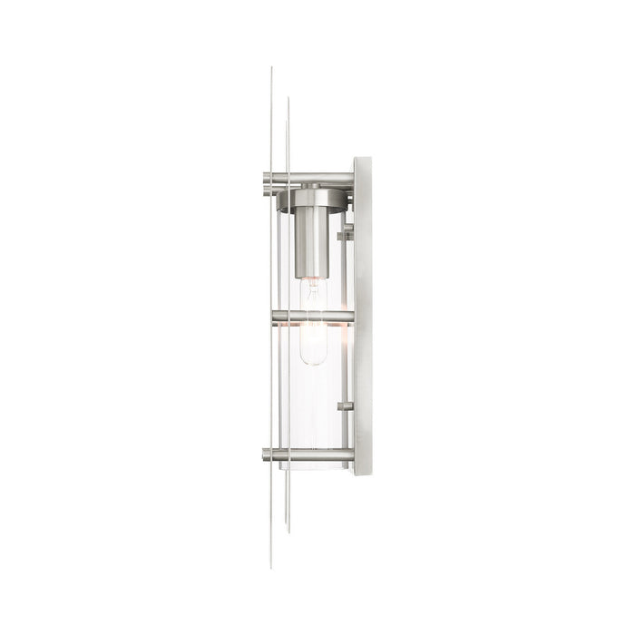 Livex Lighting 21773-91 One Light Outdoor Wall Lantern, Brushed Nickel