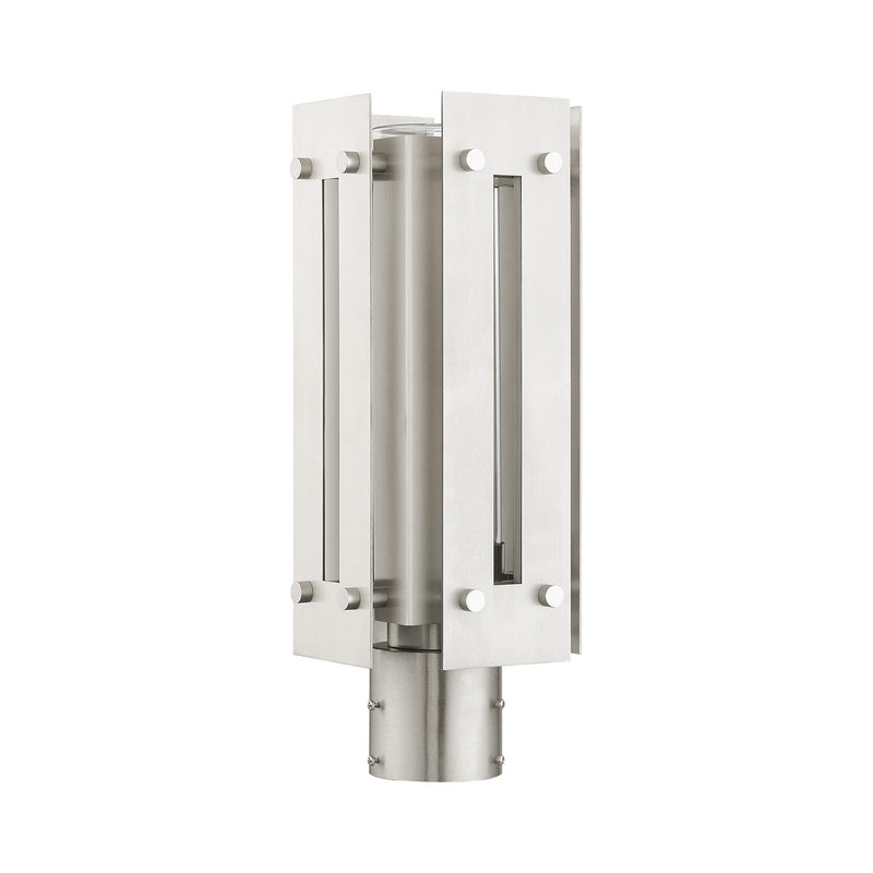 Livex Lighting 21774-91 One Light Outdoor Post Top Lantern, Brushed Nickel