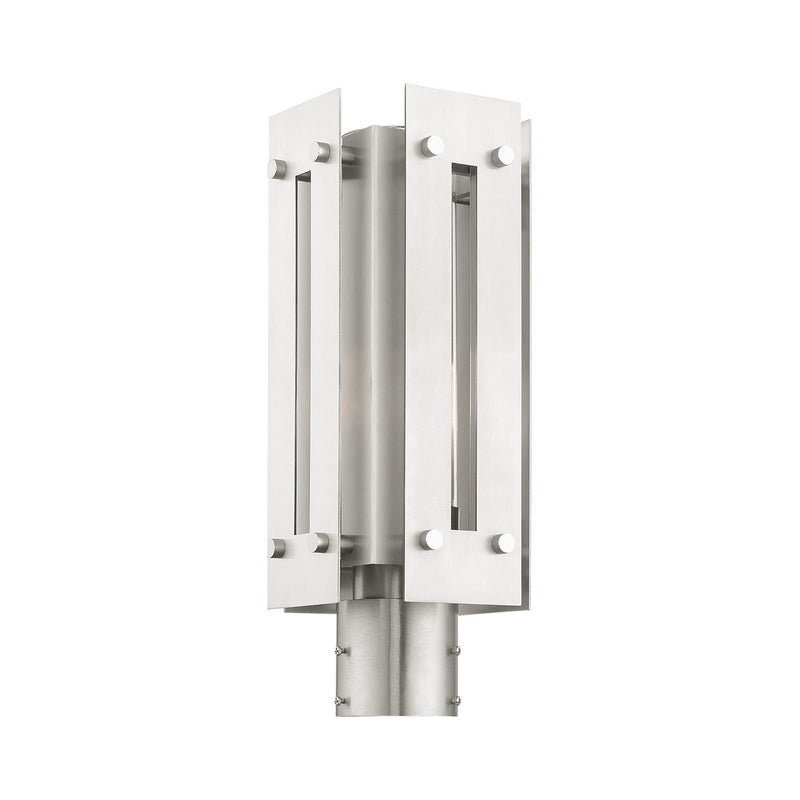 Livex Lighting 21774-91 One Light Outdoor Post Top Lantern, Brushed Nickel