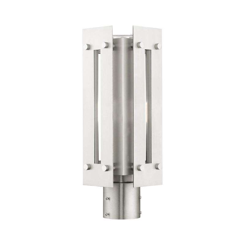 Livex Lighting 21774-91 One Light Outdoor Post Top Lantern, Brushed Nickel