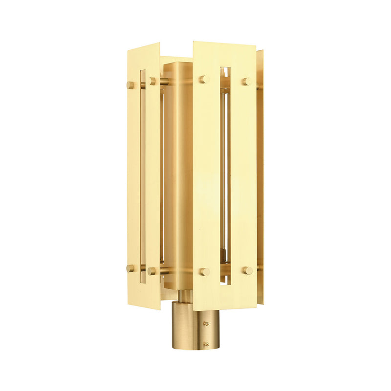 Livex Lighting 21776-12 One Light Outdoor Post Top Lantern, Satin Brass