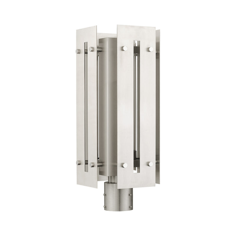 Livex Lighting 21776-91 One Light Outdoor Post Top Lantern, Brushed Nickel