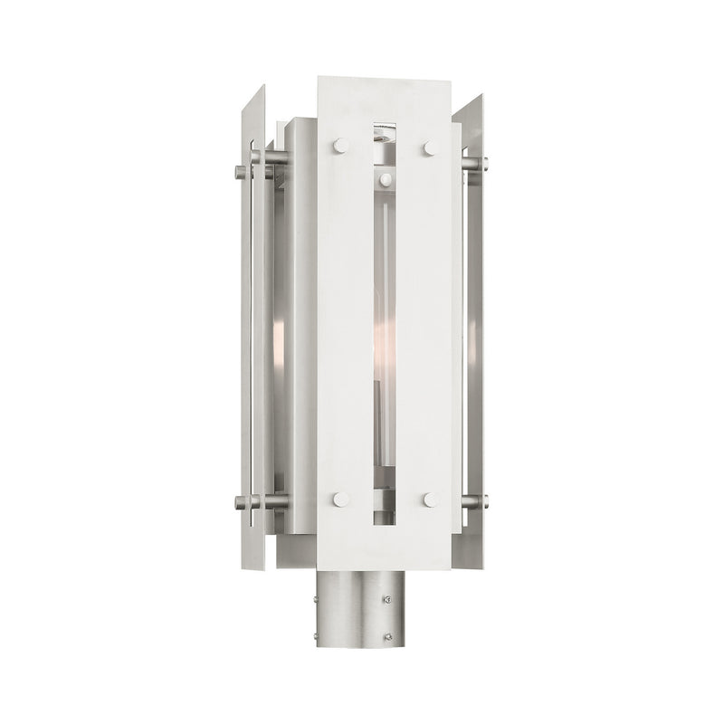 Livex Lighting 21776-91 One Light Outdoor Post Top Lantern, Brushed Nickel