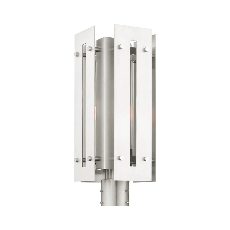Livex Lighting 21776-91 One Light Outdoor Post Top Lantern, Brushed Nickel