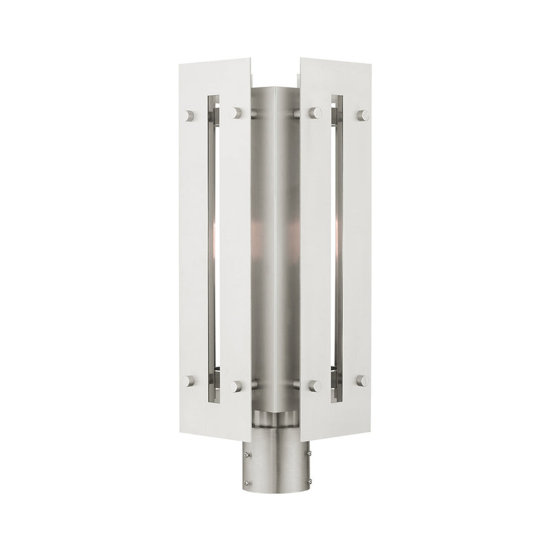 Livex Lighting 21776-91 One Light Outdoor Post Top Lantern, Brushed Nickel