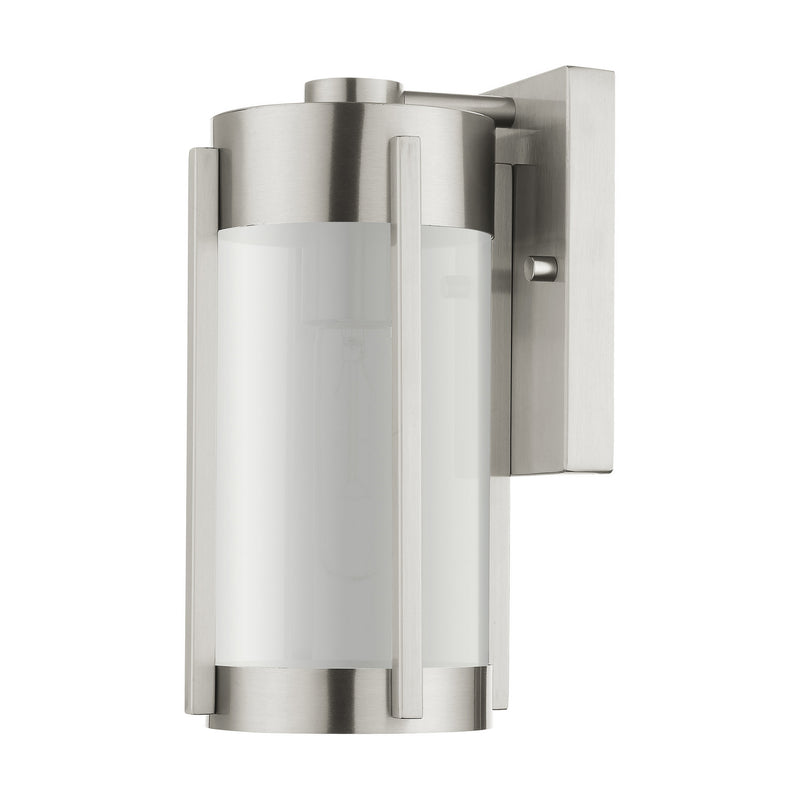 Livex Lighting 22380-91 One Light Outdoor Wall Lantern, Brushed Nickel