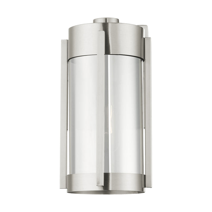 Livex Lighting 22380-91 One Light Outdoor Wall Lantern, Brushed Nickel