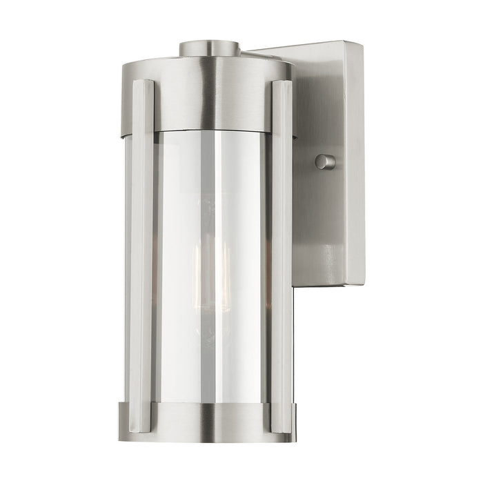 Livex Lighting 22380-91 One Light Outdoor Wall Lantern, Brushed Nickel