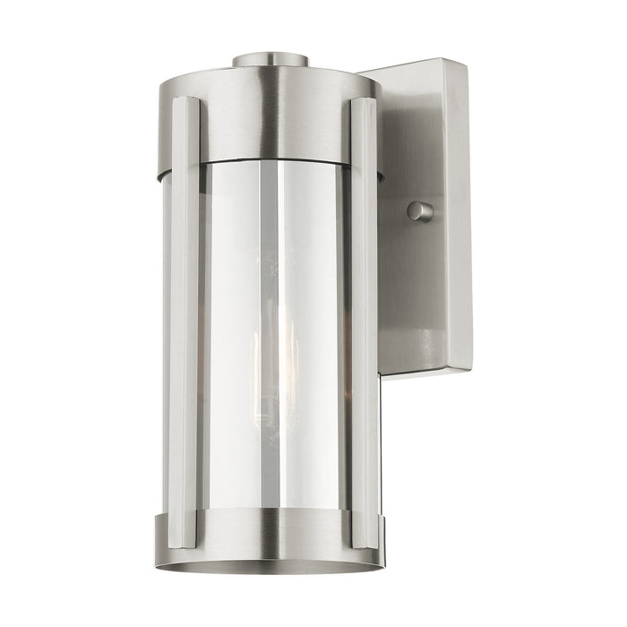 Livex Lighting 22380-91 One Light Outdoor Wall Lantern, Brushed Nickel